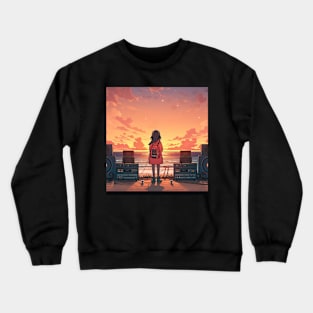 Dj Console Sunrise Beach Party Crewneck Sweatshirt